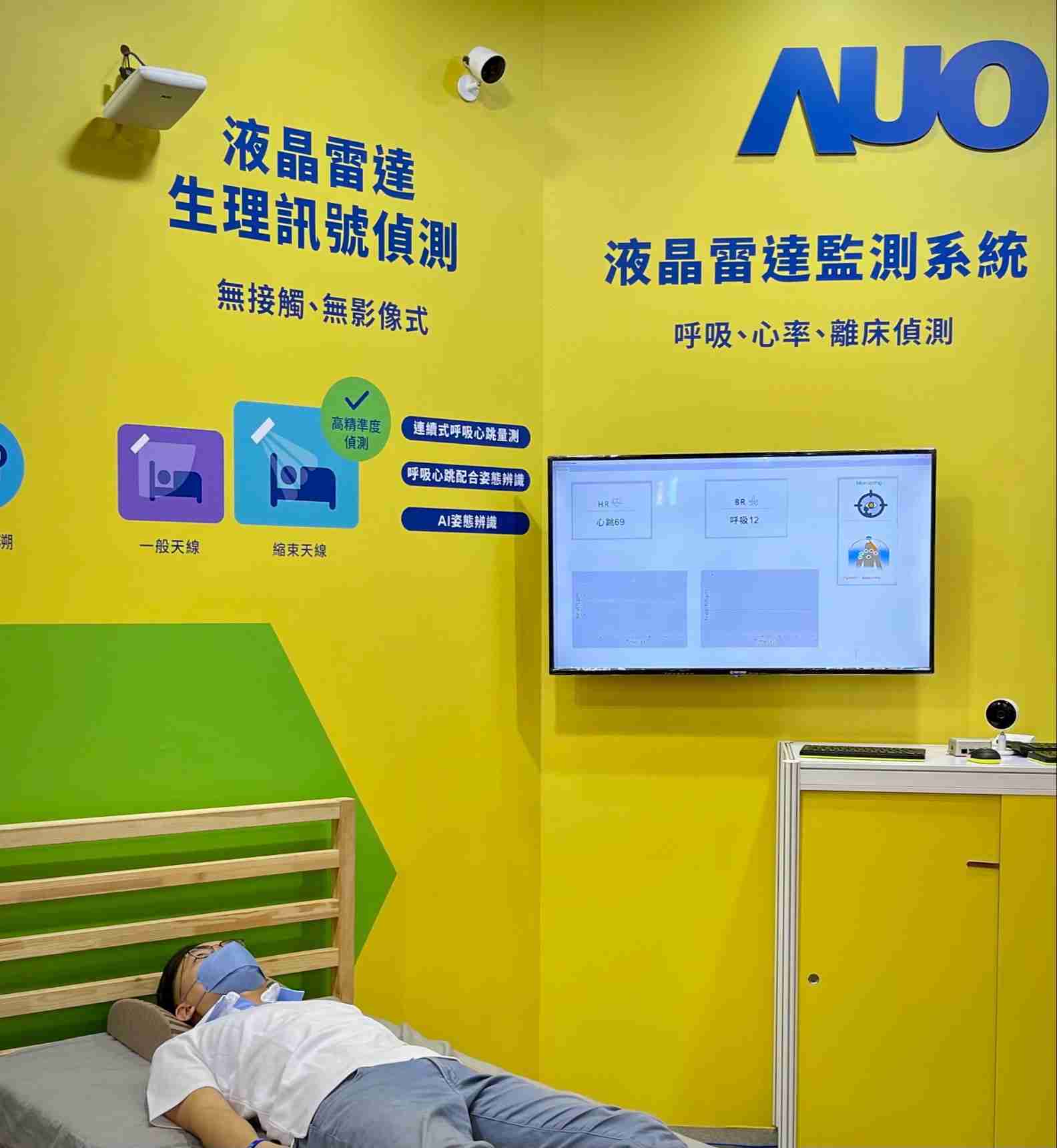 糖果派对颐康「无接触生理监测雷达」，，，，免除传统线路与贴片束缚，，精准侦测呼吸、、心跳等重要生理讯号