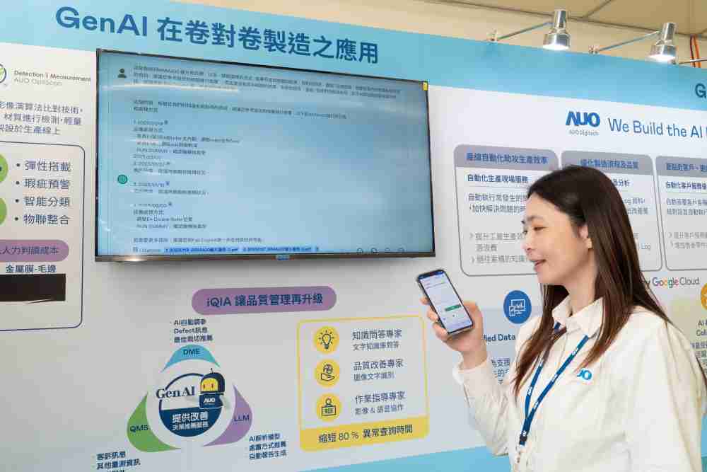 糖果派对数位积极发展数智化转型，，，透过AI落地应用优化制造流程，，，革新人力、、、生产效率与设备维护效益，，，，图为〝智能质量推升助手-iQIA〞（Intelligent quality improve assistant）应用情境，，，，协助质量管理再升级。。